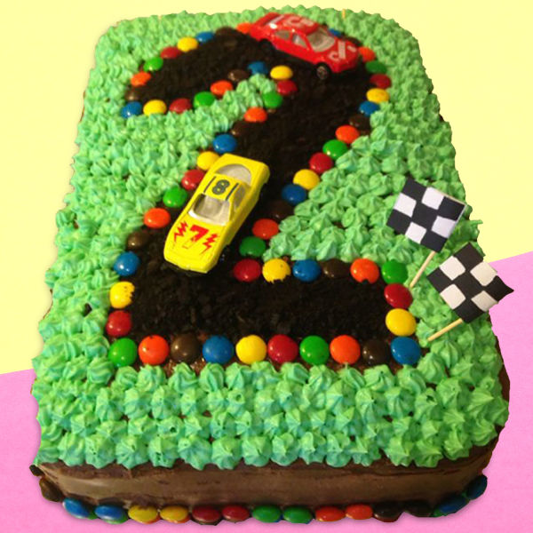 Number Formation Racing Track Shape Cake | Winni
