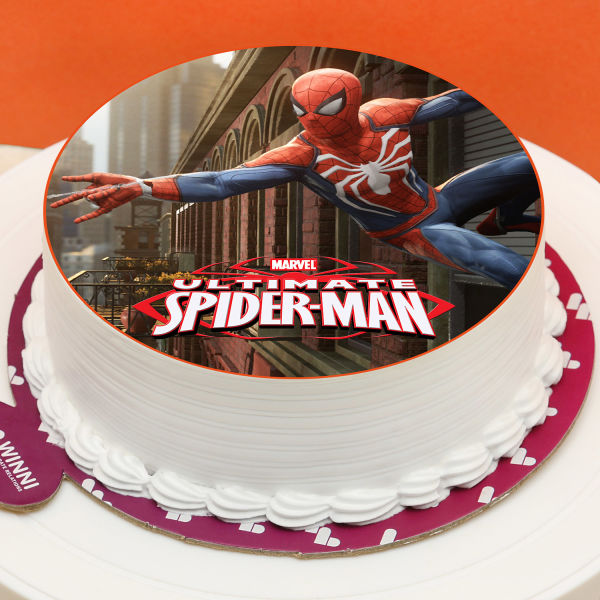 1 Kg Spiderman Theme Chocolate Fondant Cake
