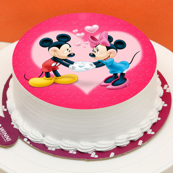 Mickey and Minnie Mouse Celebration Theme Cake