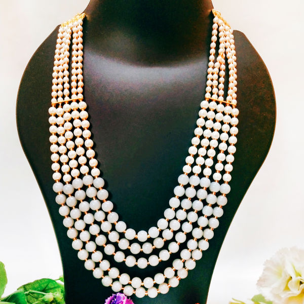 Buy Creamy White Multi Layered Beaded Necklace