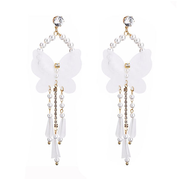Maroon & White Pure Gold Earrings | Sakhi Fashions – sakhifashions