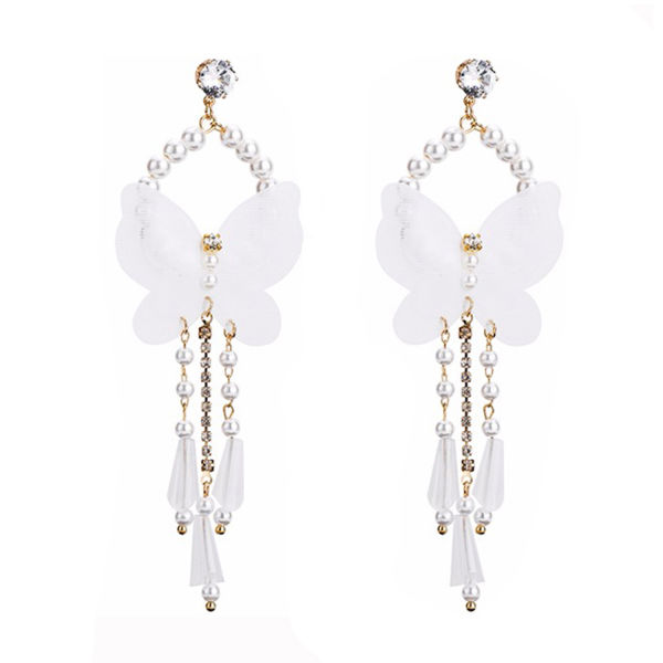 White colour store earrings