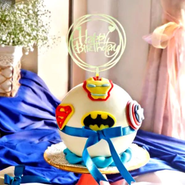Inspired super heroes pinata. number decorated Birthday Party