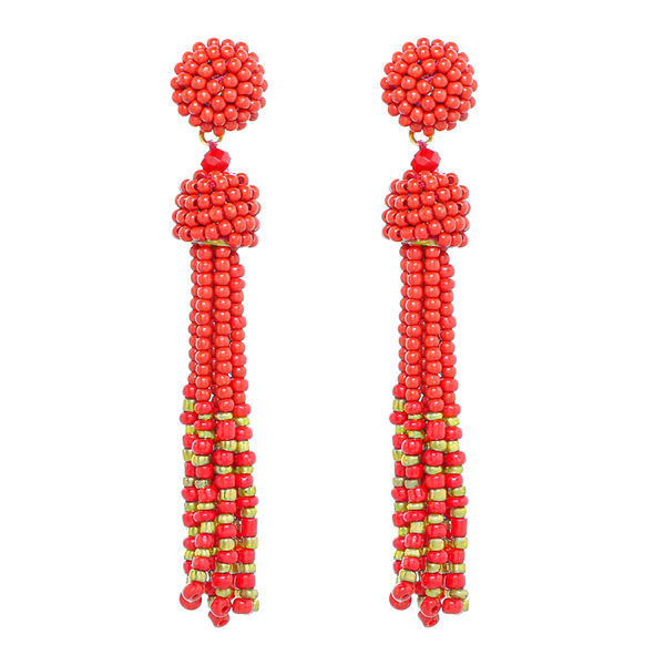 Buy Classic Red Beads Hanging Earrings