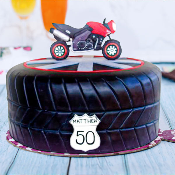 Buy online egg-less Bicycle Theme Cake