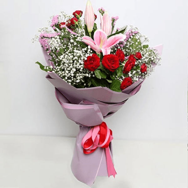 Buy Lilies And Roses Mixed Bouquet