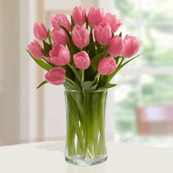 Buy Pink Tulips Arrangement
