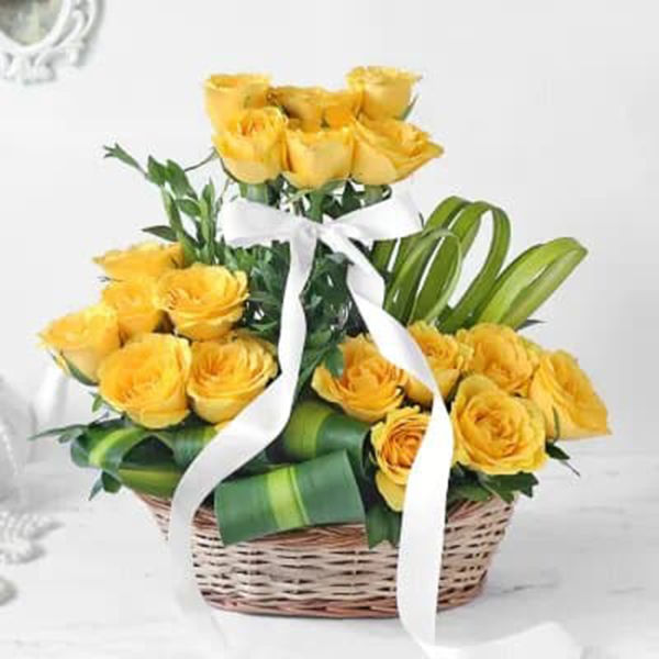 Buy Radiant Yellow Rose Arrangement