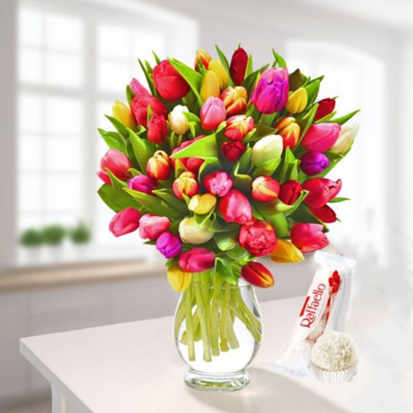 Celebration With Colourful Tulips 