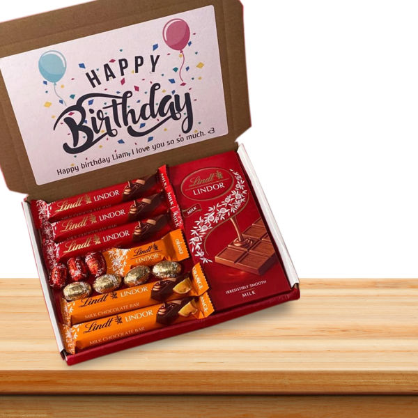 Personalized Lindt Lindor Chocolate Box Label Sticker - Custom Name Birthday Gift Sticker UK