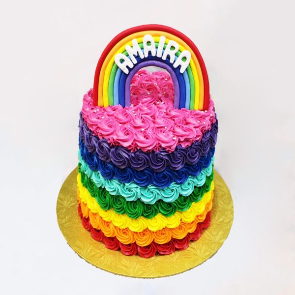 Pastel Rainbow Edible Cake Topper Image ABPDP27382 – A Birthday Place