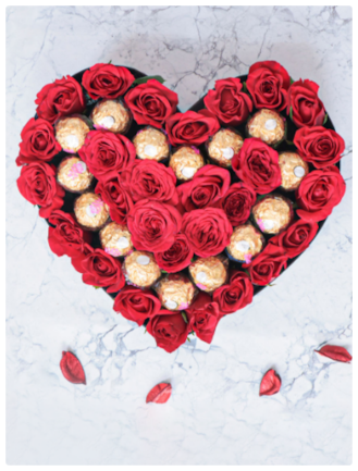 valentine flower and chocolate