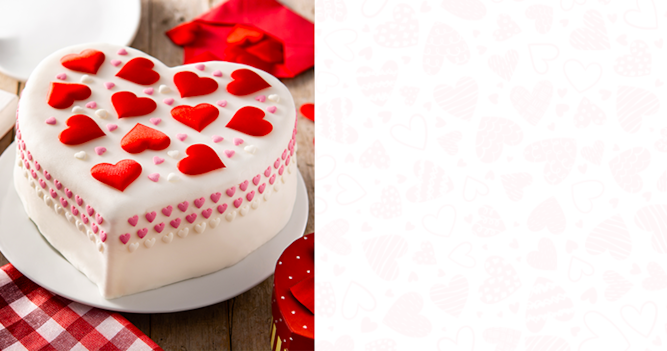 valentine heart shape cake