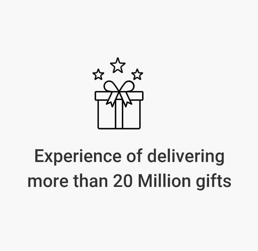 Experience of delivering more than 20 Million gifts