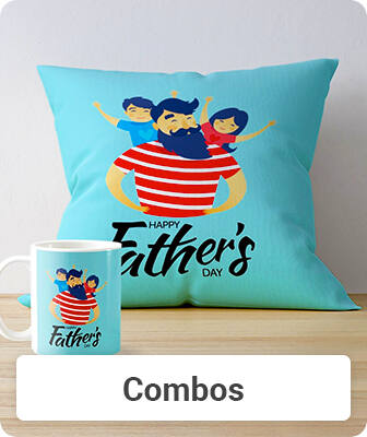 This Father's Day Buy Blue Striped Photo Personalized Cushion Mug