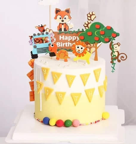 Jungle theme cake for boys 1st birthday - Decorated Cake - CakesDecor