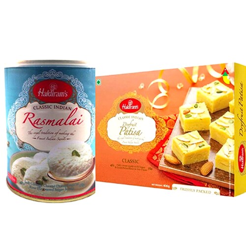 Buy Sweet Combo of Dry Fruit Patisa with Rasmalai