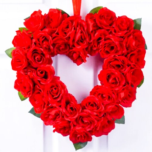 Buy Red Rose Heart Wreath