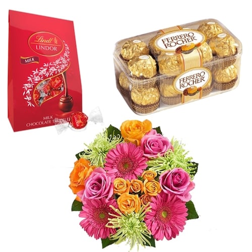 Buy Mixed Flowers with Chocolates