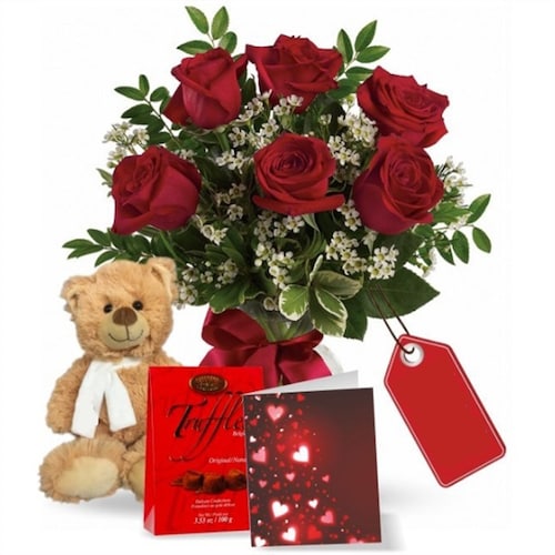 Buy 6 Red Roses Combo