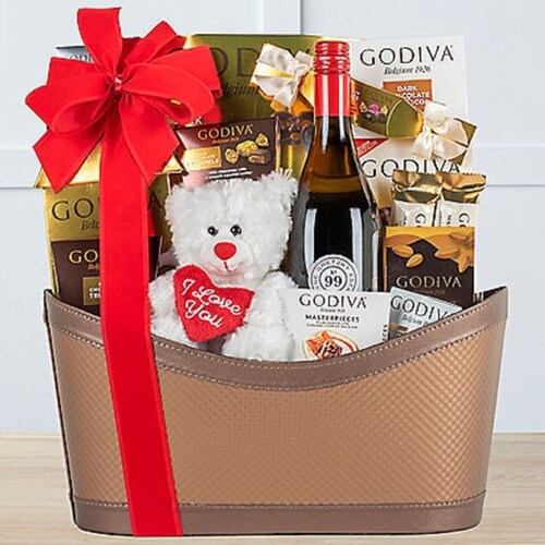 Buy Godiva and Chardonnay Valentine