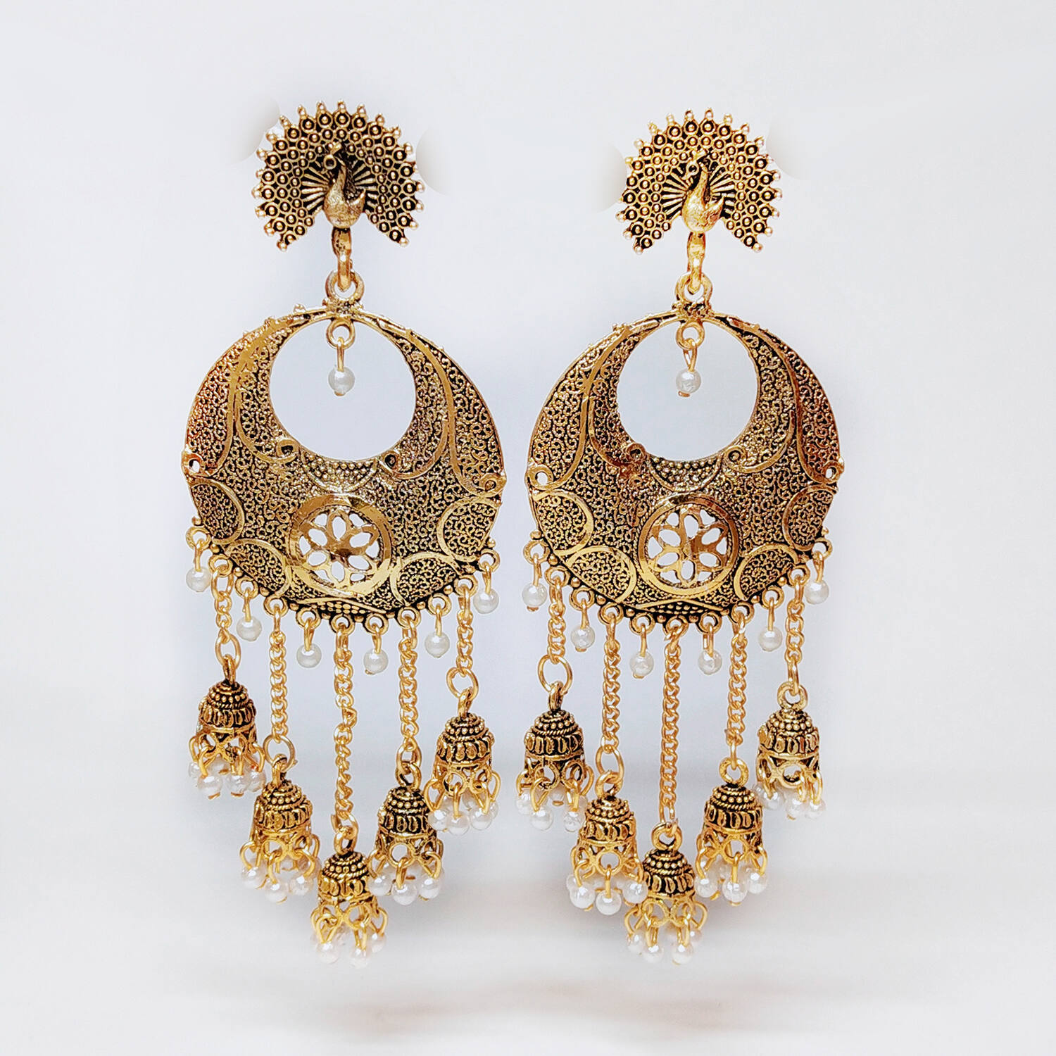 Real Gold Tone Kerala Nagapadam Jhumkas - Big Size – Happy Pique