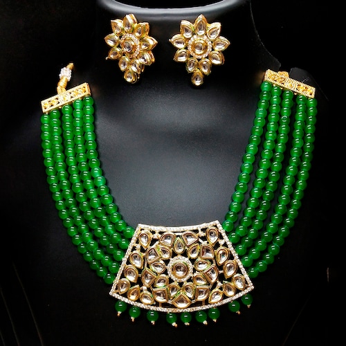 Buy Kundan Studded Layered Jewellery Set