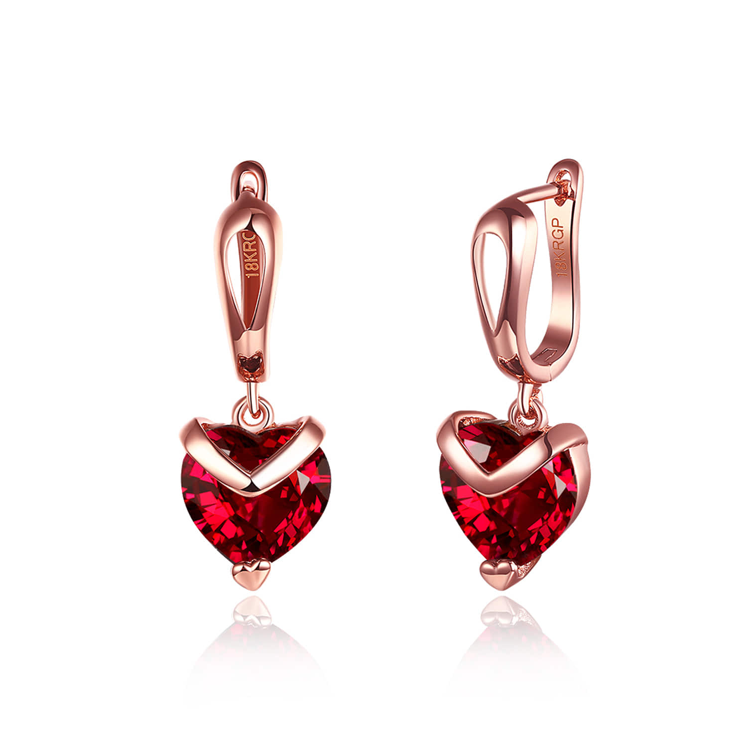 Golden Heart Drop Earrings | Red heart earrings, Earring trends, Heart drop  earrings