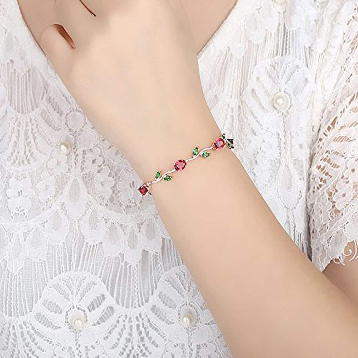 Exclusive Pink Rose Bracelet with Ring by ReturnFavors : Amazon.in: Fashion