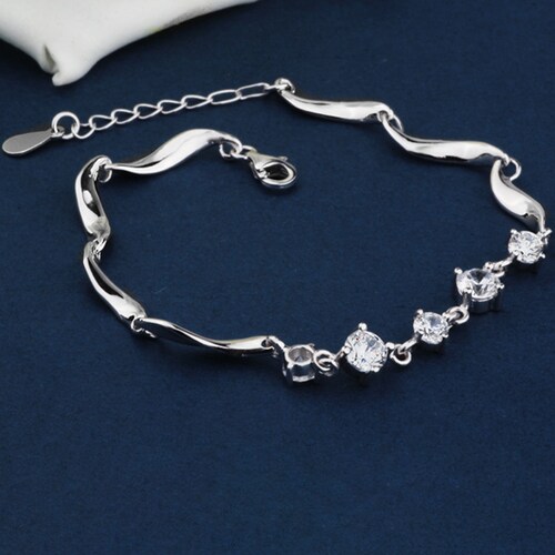 Buy Silver Tonned Tennis Bracelet