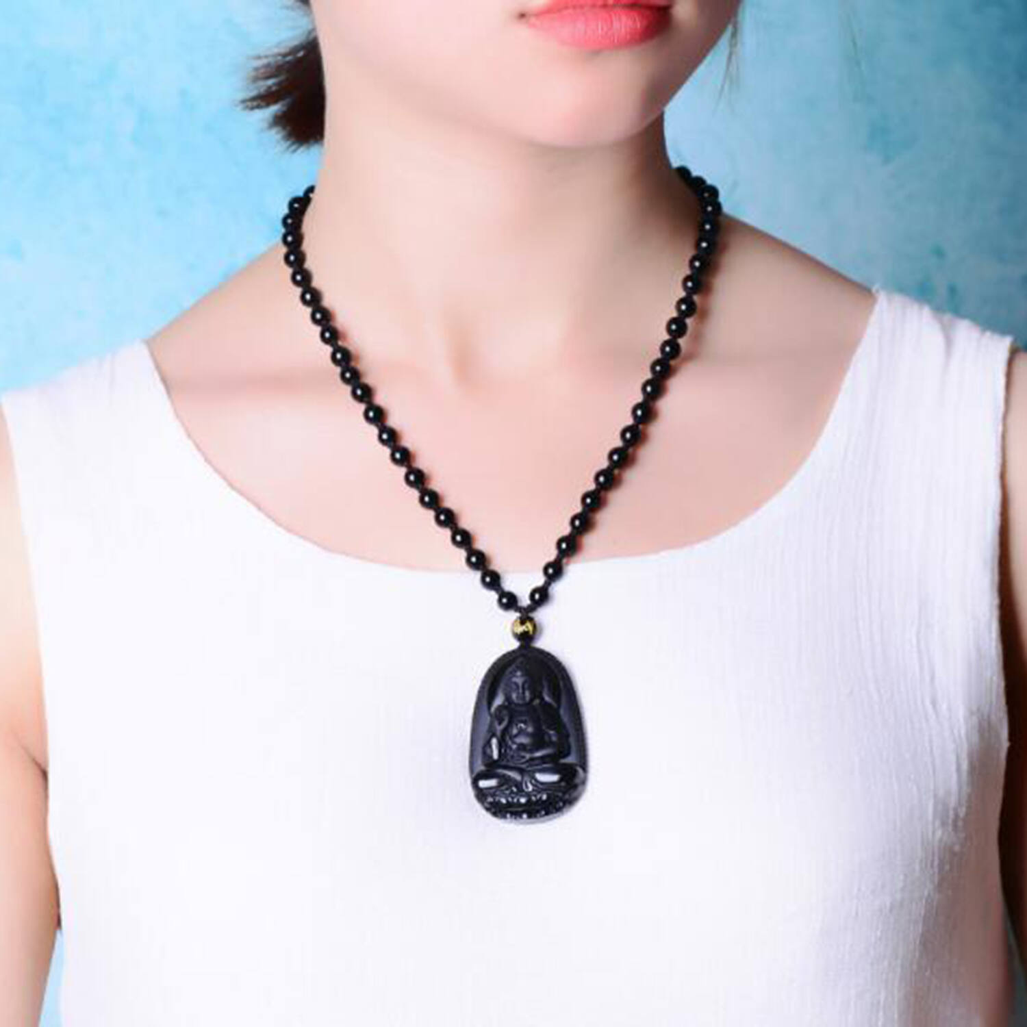 Natural Black Obsidian Eight Patron Saint Buddha Pendant Necklace | Buddha  pendant necklace, Buddha necklace, Buddha pendant