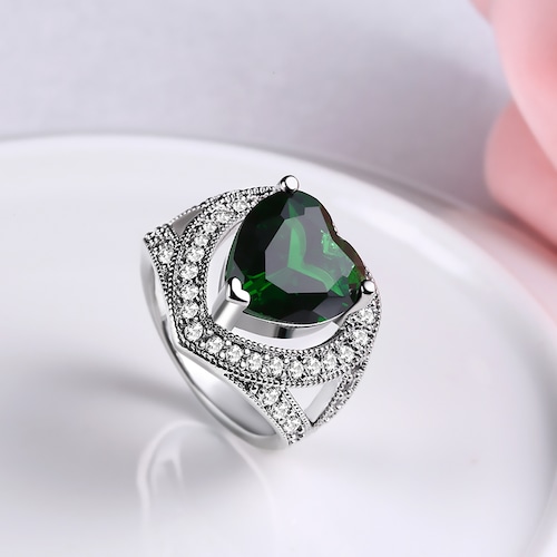 Buy Olive Green Crystal Ring