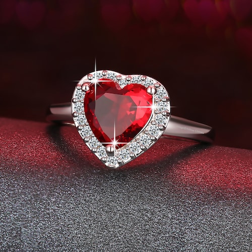 Buy Red Crystal Heart Ring