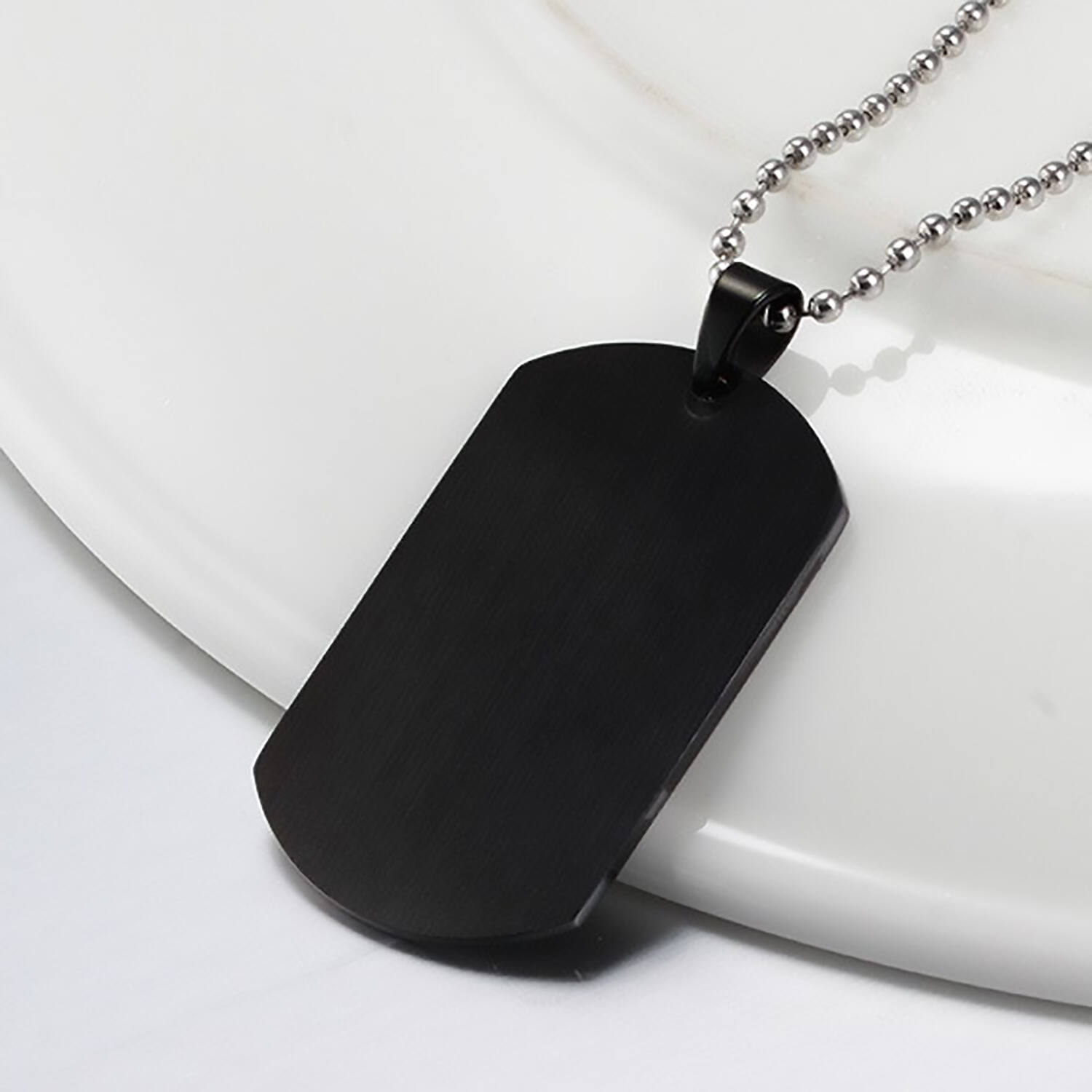 BOSS Men's Black Dog Tag Necklace - Jewellery from Francis & Gaye Jewellers  UK