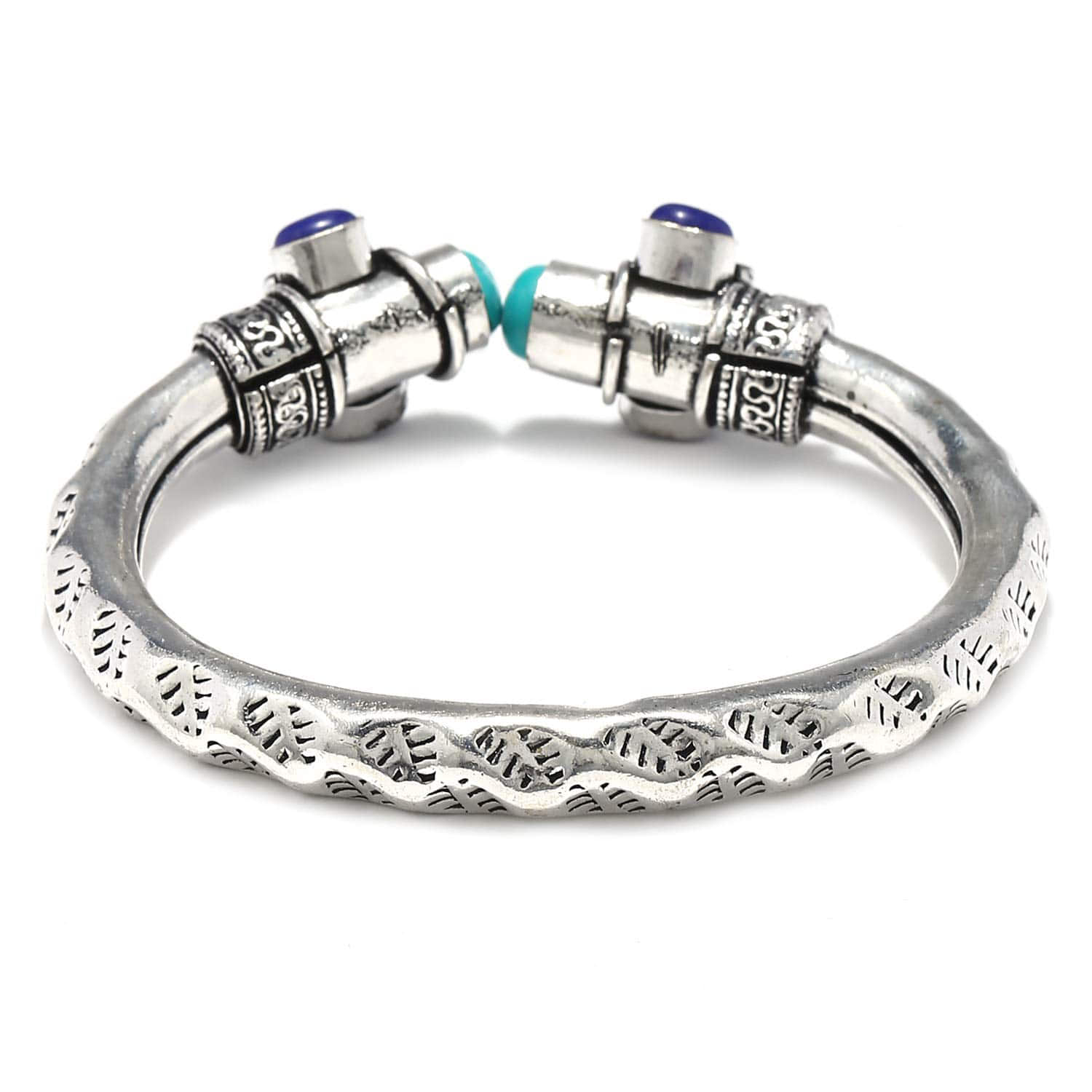 Rajasthan Tribal Style 925 Sterling Silver Cuff Bracelet