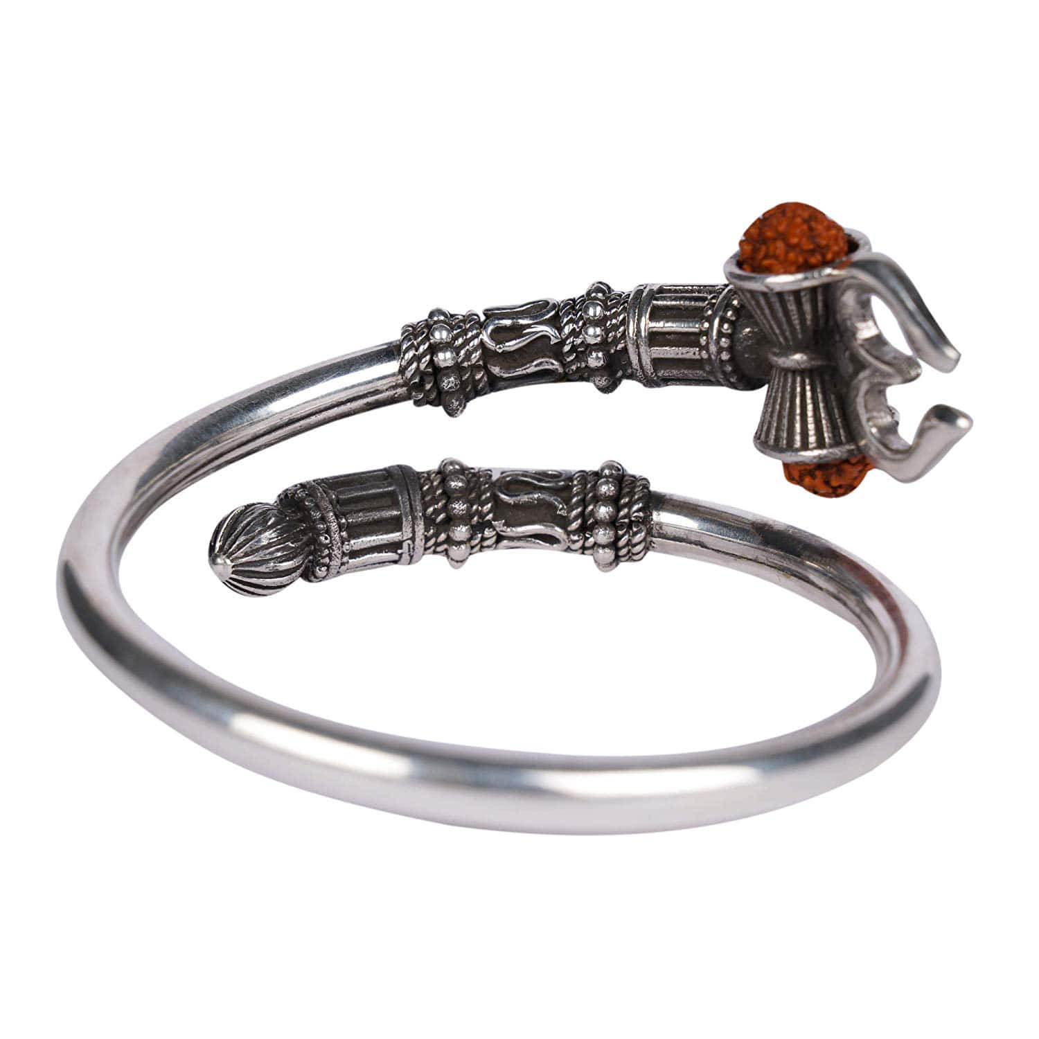 925 sterling silver handmade Shiva Trishul bangle bracelet Rudraksha kada,  excellent Bahubali trident kada bracelet gift nsk427 | TRIBAL ORNAMENTS