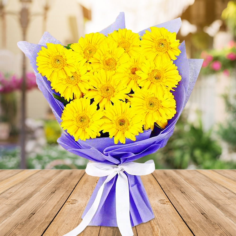 Shineshine Yellow Gerbera Bouquet | Winni.in
