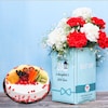 Buy Floral Box With Juicy Fruit Cake
