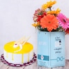 Buy Fathers Day Flowery Box With Vanilla Mango Cake