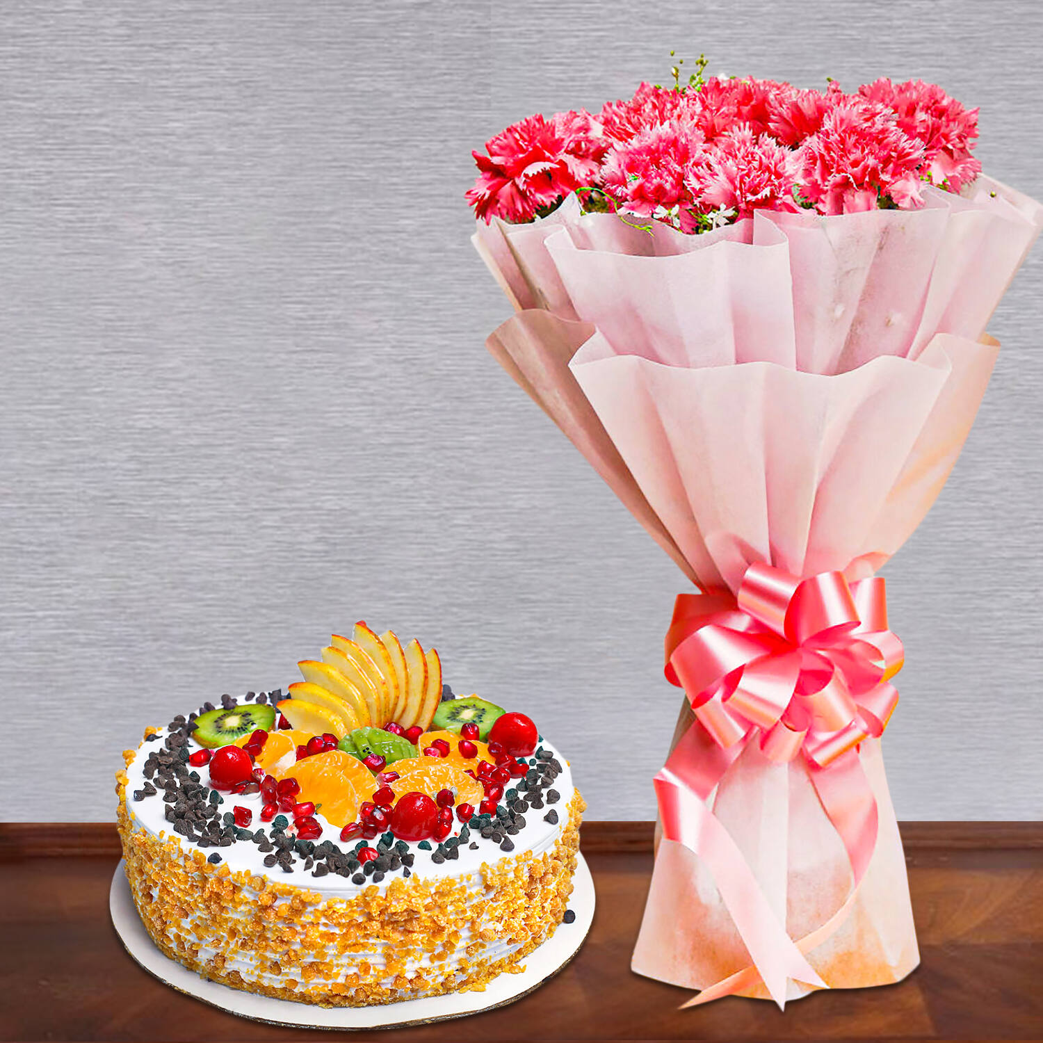 Buy FERNS N PETALS Pink Pink Roses with Cake - Rose Flower Bouquet and Cake  Combo | Shoppers Stop