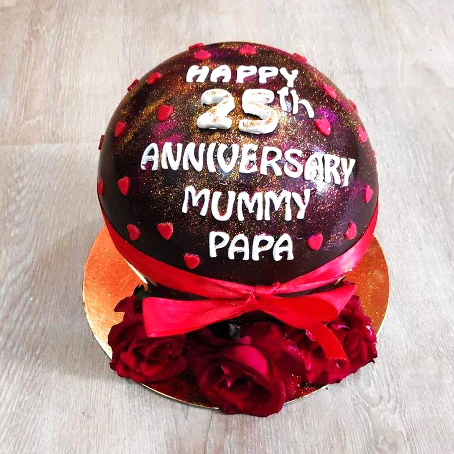 Buy 25th Anniversary Heart Shaped Cake Online (1 Kg)