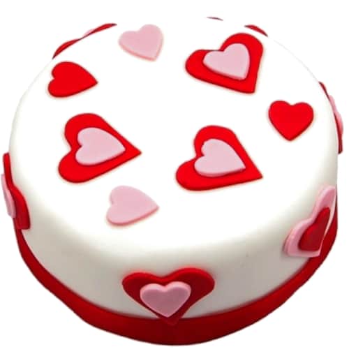 Buy Heart Printed Fondant Cake
