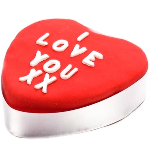 Buy Love You Printed Heart Cake