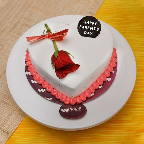 Buy Rose Printed Vanilla Cake