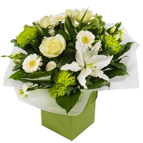 Buy White N Green Flowers Bunch