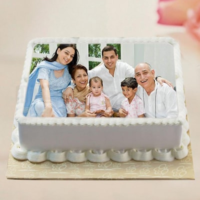 Vanilla Family Photo Cake