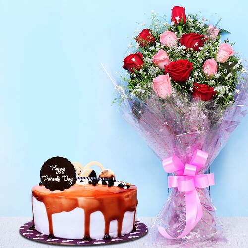 Buy Passionate Roses N Cake Combo