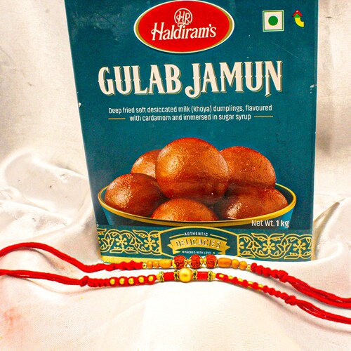 Buy 2 Divine Rakhi with Gulab Jamun