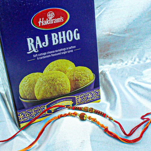 Buy Rakhis Blessing with Raj Bhog