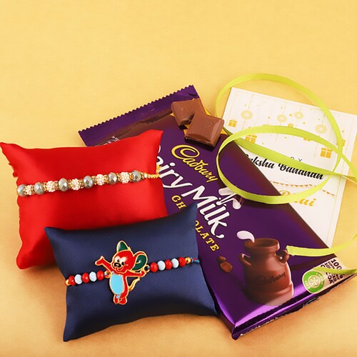 Buy Rakhi Set of Two With Cadbury Chocolate